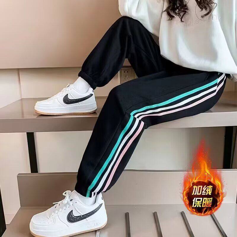 女童裤子春秋8新款9儿童休闲卫裤12岁11洋气女大童宽松加绒运动裤