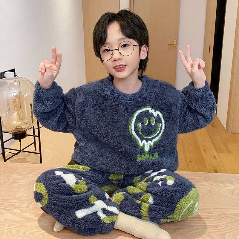 儿童睡衣珊瑚绒秋冬季男孩加厚加绒保暖宝宝法兰绒冬天家居服套装,女士内衣/男士内衣/家居服,睡衣/家居服套装,淘宝优惠券,粉丝福利购,淘宝优惠卷