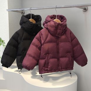 儿童羽绒服男童中大童新款女童冬季外套宝宝面包加厚保暖连帽短款