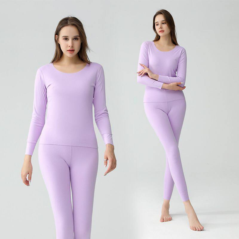 新款无痕加绒双面磨毛 内衣女加厚紧身保暖套装冬季女士 秋衣秋裤