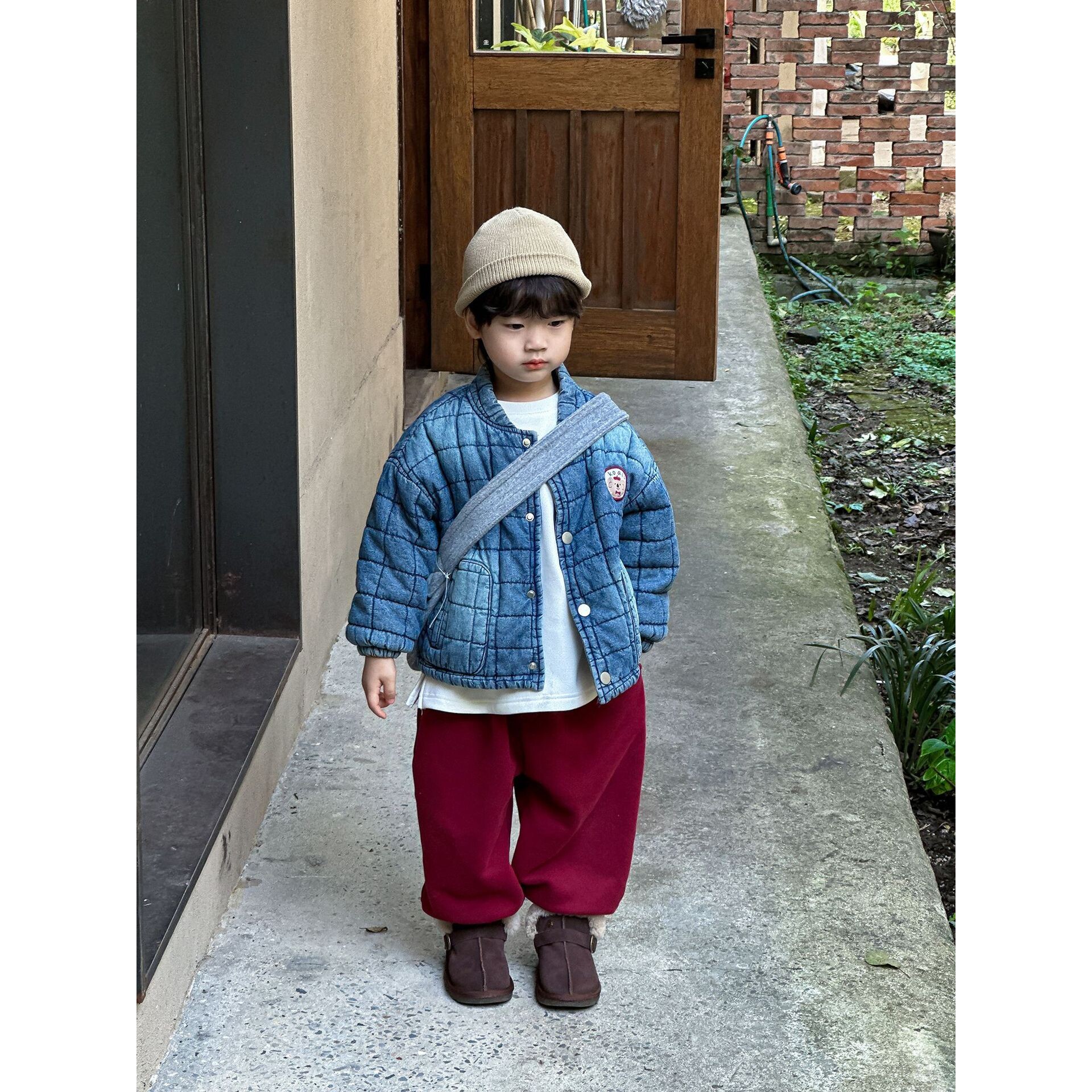 秋冬韩版儿童棉服外套男女童宽松休闲夹棉夹克中小童保暖复古开衫