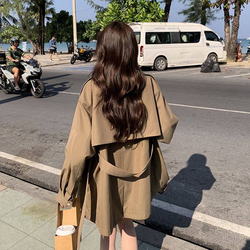 实拍今年流行咖色风衣外套女小个子秋季新款高级感中长款大衣,女装/女士精品,风衣,淘宝优惠券,粉丝福利购,淘宝优惠卷