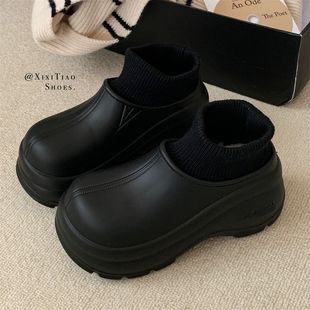 细细条 防水包跟棉鞋女冬季网红时尚增高厚底防滑外穿百搭雪地靴