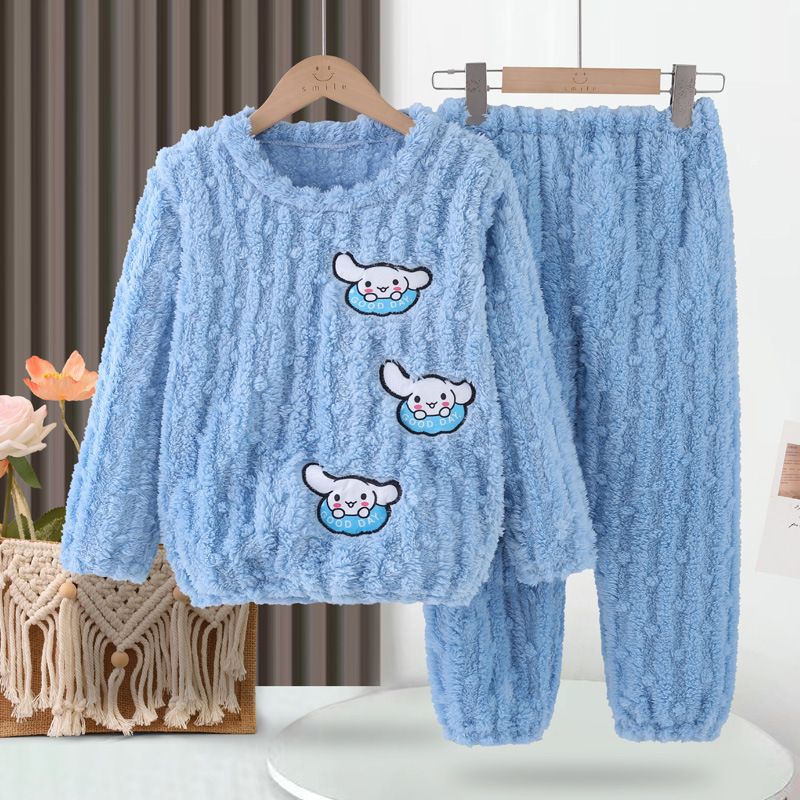 女童珊瑚绒睡衣2025新款冬季儿童睡衣法兰绒加绒加厚小女孩家居服
