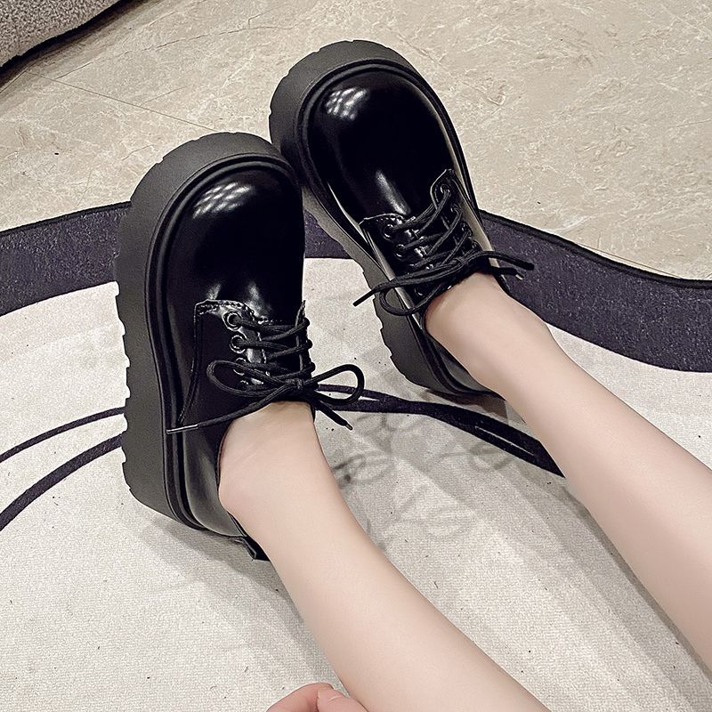 法式复古日系配裙子jk单鞋大头鞋子厚底增高小皮鞋女2025春秋新款