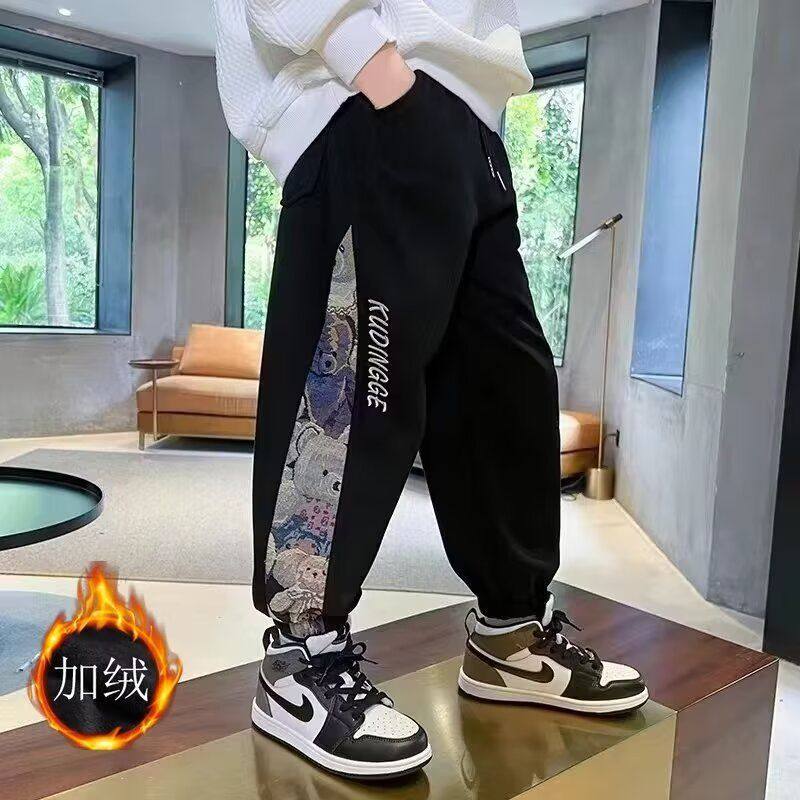 男童裤子春秋装儿童帅气运动裤中大童新款加绒长裤男孩休闲卫裤潮