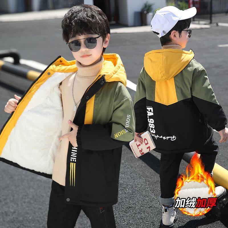男童棉衣冬季儿童加绒外套2026新款中大童男孩加厚秋冬保暖棉服.