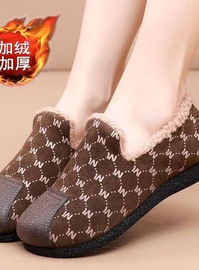 豆豆鞋冬季新款时尚保暖毛一脚蹬休闲百搭女棉鞋加厚加绒