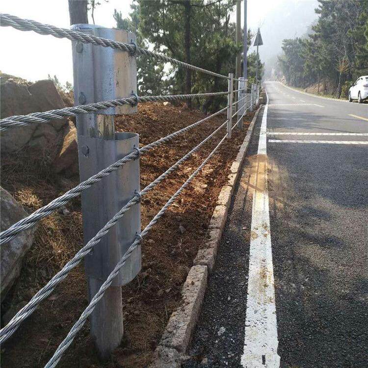 缆索护栏钢丝绳栏杆绳索五索六索栏杆高速公路景区镀锌丝柔性护栏