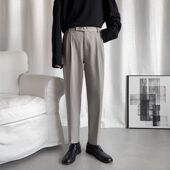 子男秋冬韩版 裤 潮流青少年百搭宽松直筒小西裤 港风bf垂感休闲西装