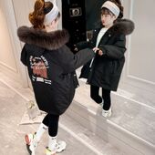 中大童洋气小女孩儿童棉衣加厚洋气棉袄冬装 女童棉服冬装 新款