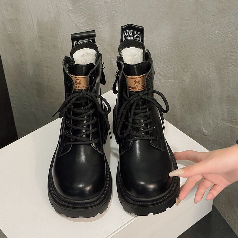 马丁靴女英伦风新款春秋季厚底短靴百搭小个子单靴松糕鞋