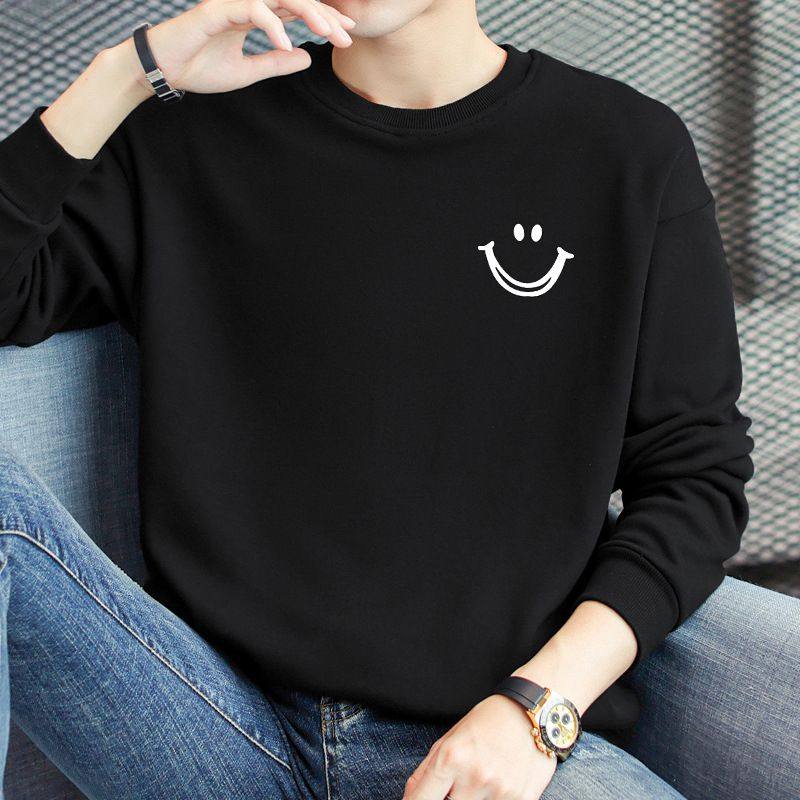 320g重磅卫衣男秋冬款潮流百搭加绒加厚套头无帽上衣圆领长袖t恤