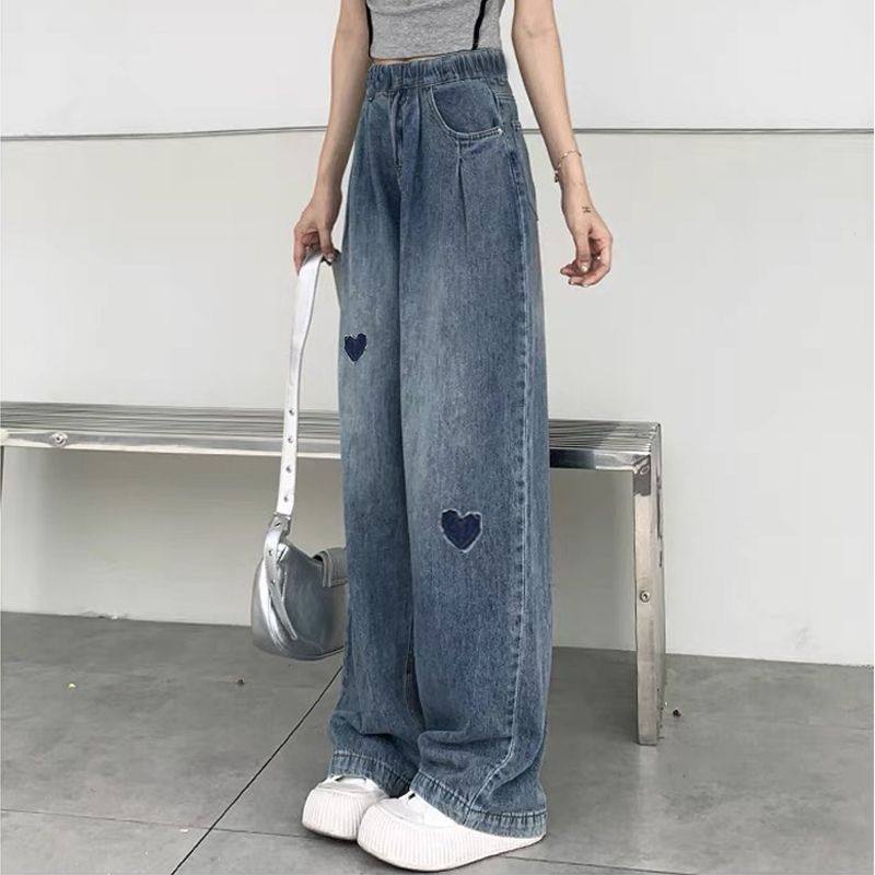 女童牛仔裤2025秋冬新款韩版洋气中大童休闲直筒裤炸街宽松阔腿裤,女装/女士精品,大码裤装,淘宝优惠券,粉丝福利购,淘宝优惠卷