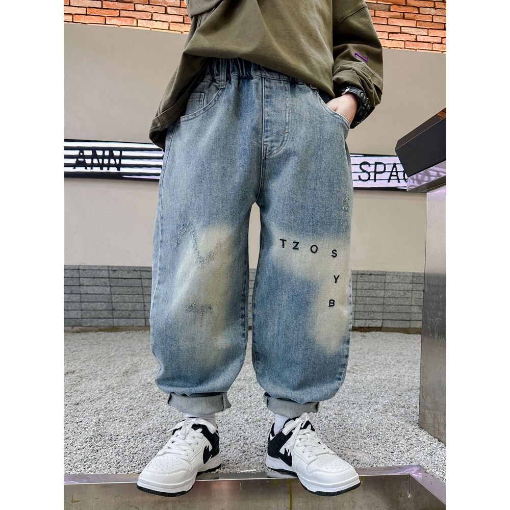 男童裤子春秋款2025新款儿童春装牛仔裤中大童春季长裤帅气时髦潮