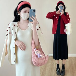 打底裙 加厚孕妇毛衣外套孕妇两件套孕妇套装 现货大码 孕妇装