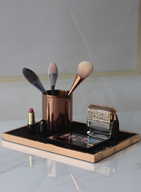 轻奢风金属镜面银展厅珠宝托盘