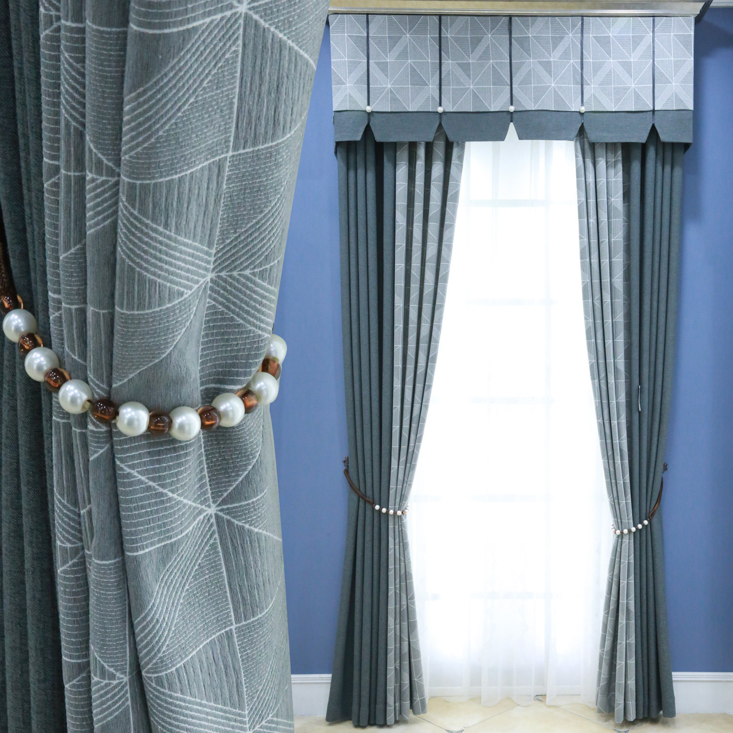 布言布语灰色棉麻北欧现代简约遮光布窗帘客厅卧室落地窗高档定制