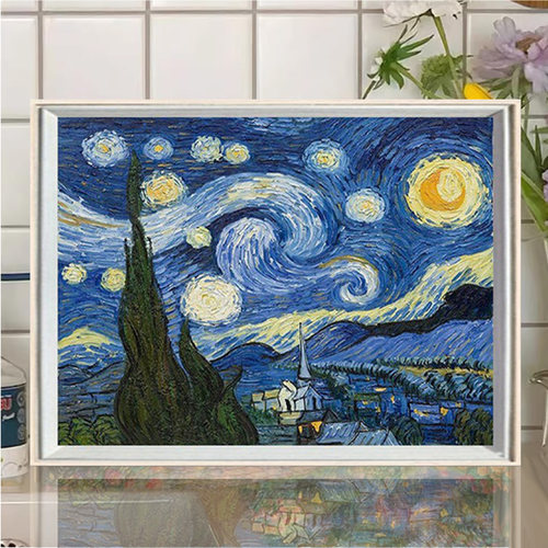 梵高星空DIY满钻钻石画礼物