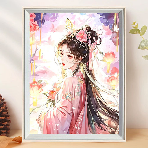2026新款钻石画桃妆清韵diy城堡高颜值手工钻石贴画满钻客厅玄关