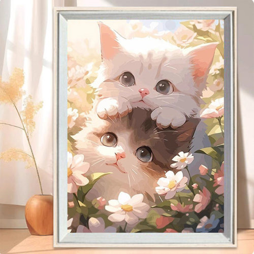治愈猫咪DIY满钻钻石画礼物