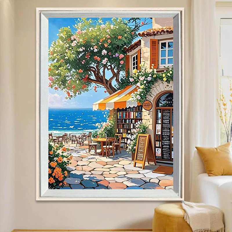 治愈宫崎骏海边风景画5d钻石画满钻2025新款客厅手工diy粘贴钻砖,居家布艺,钻石绣,淘宝优惠券,粉丝福利购,淘宝优惠卷