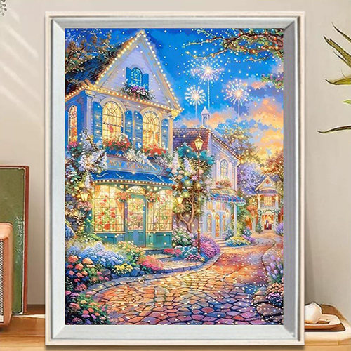 流光花筑DIY满钻钻石画礼物