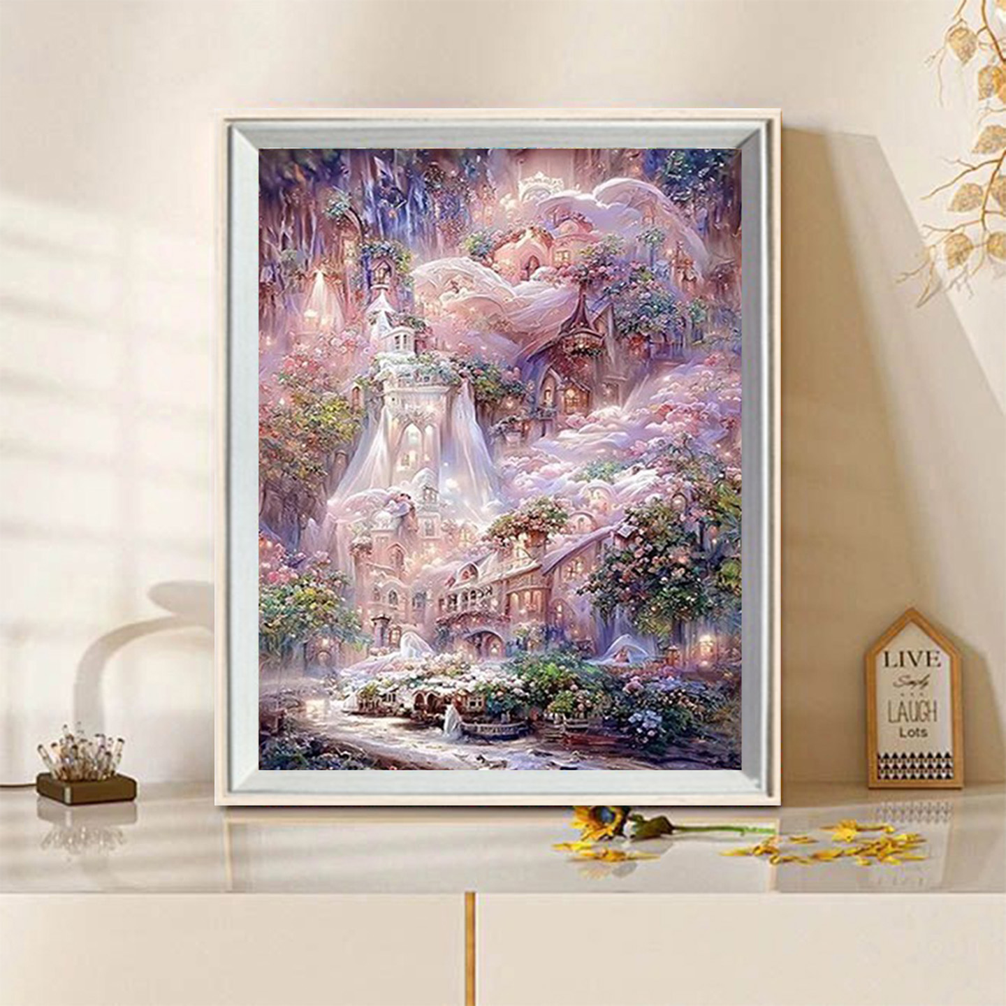 小幅新款十字绣客厅卡通风景满钻