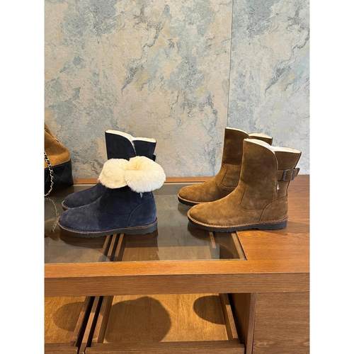 牛皮！新款雪地靴女冬季加厚绒保暖皮带扣两穿翻折防滑厚底大棉靴