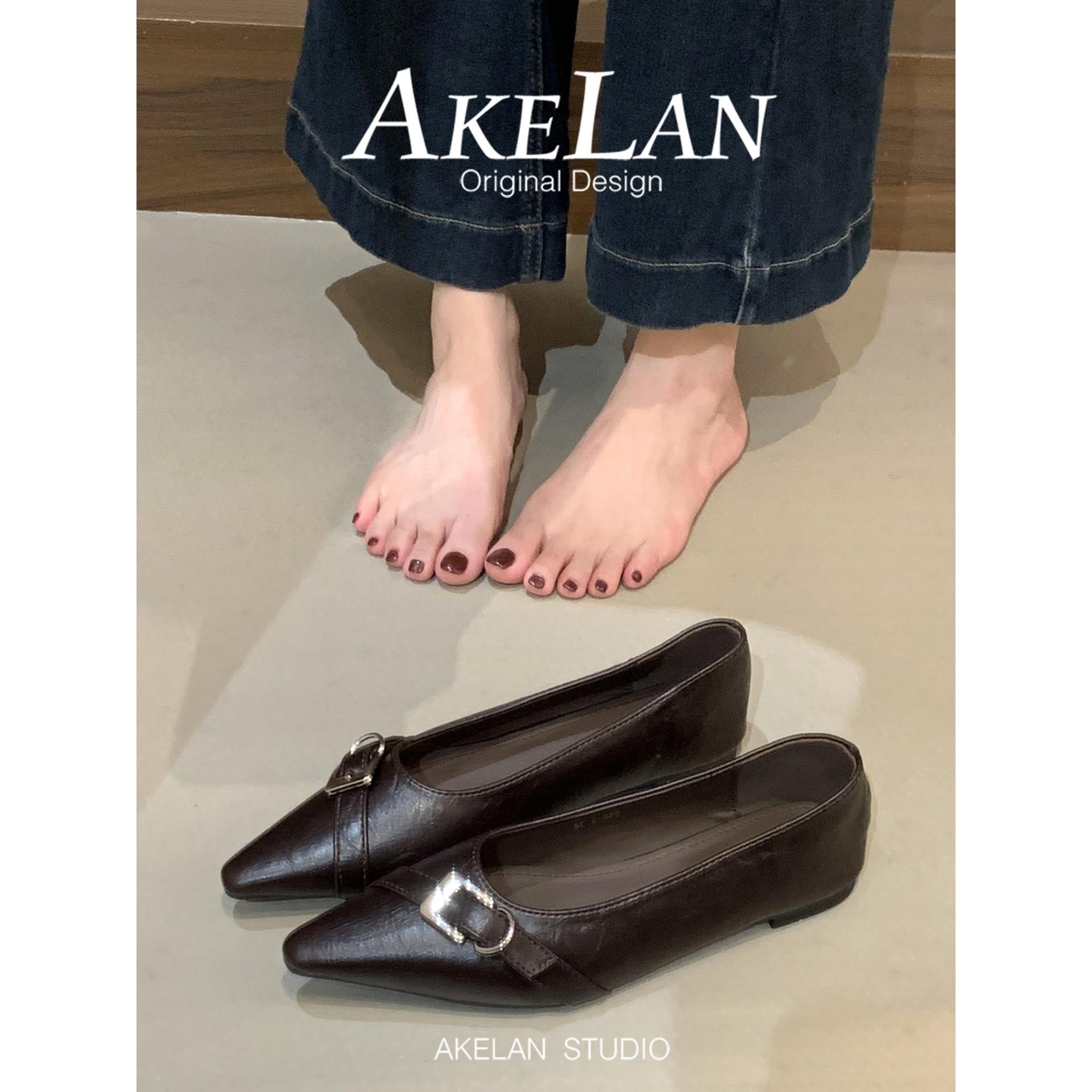 羊皮版~法式通勤风尖头浅口单鞋女一脚蹬内增高玛丽珍鞋百搭女鞋