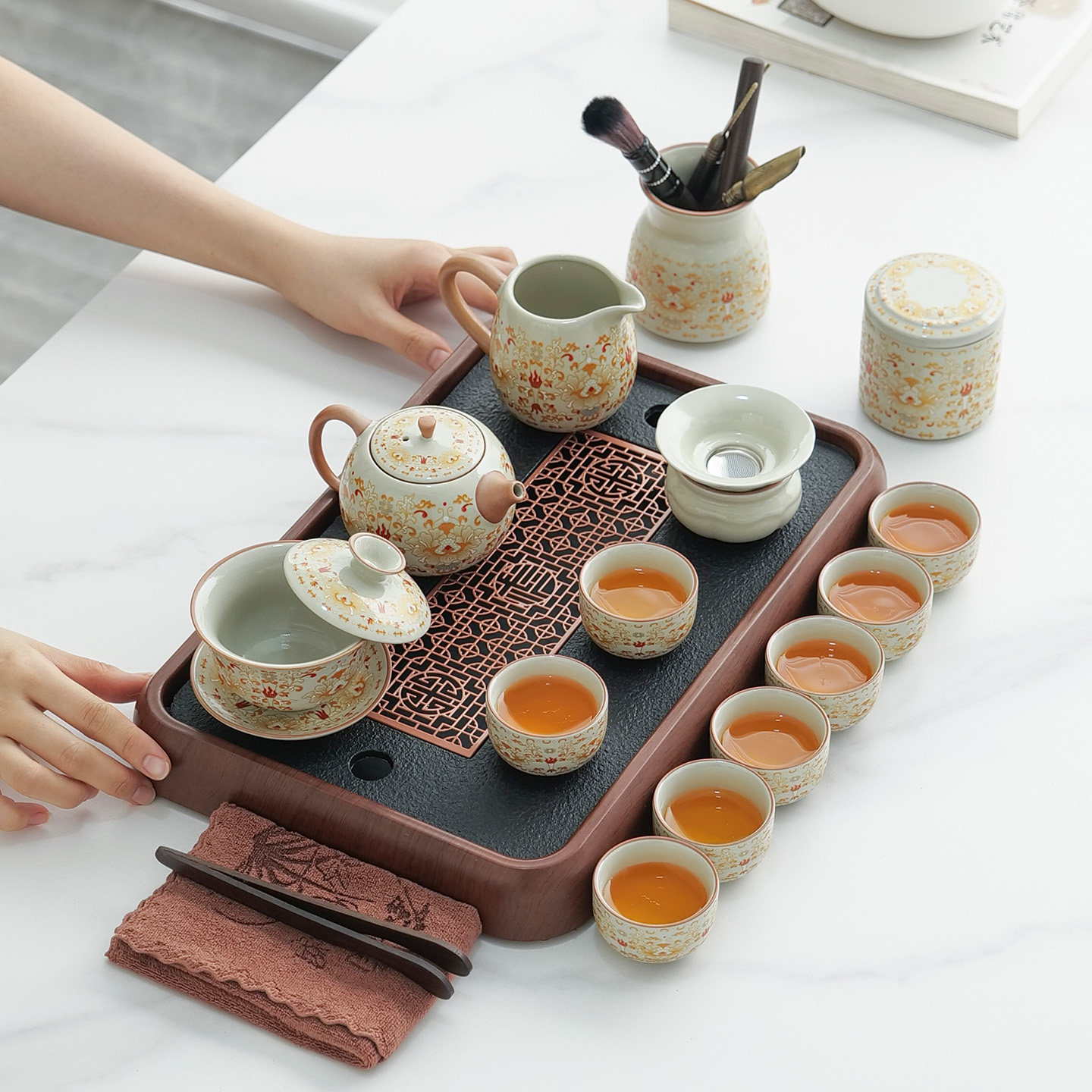 国风敦煌功夫茶具套装全套礼盒图片