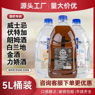 5L酒水白朗利口酒桶装威士忌调酒洋酒伏特加基酒姆酒吧白兰地金酒