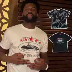 Correct Version Demon Island Crtz American Street Retro High Street Casual Versatile Letter Print Short-Sleeve T-Shirt Trendy