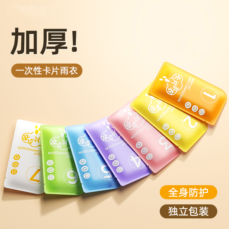 一次性卡片雨衣户外成人长款全身防暴雨儿童登山旅游便携式雨披