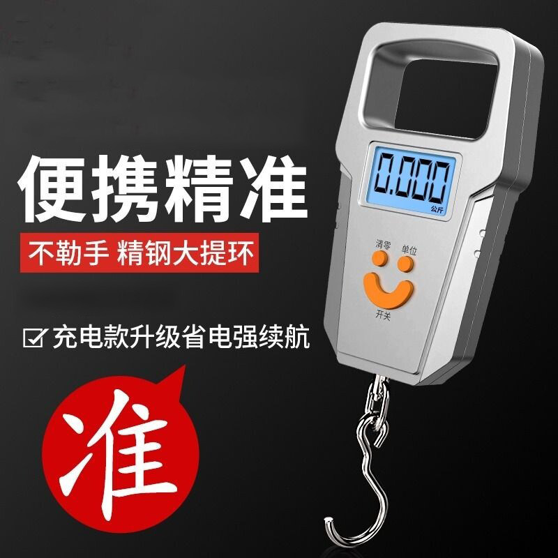 精准迷你手提电子秤50kg可携式高精度家用快递称挂钩称小型弹簧秤