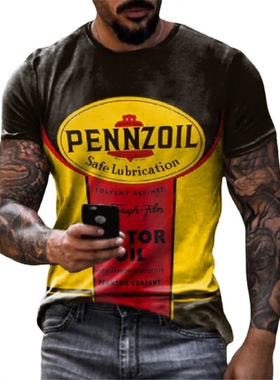 2021欧美亚马逊ebay外贸跨境新款男装圆领宽松青年运动字母T恤