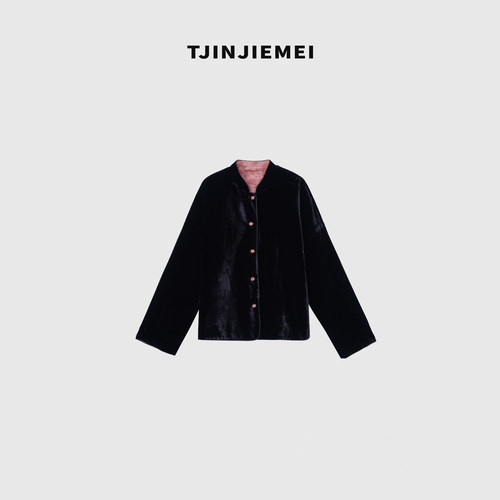 T井姐妹【金粉世家】设计感拼接真丝丝绒休闲外套WT2608-TJ980
