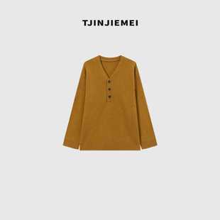 825528 设计感精致100美丽诺羊毛毛衣MY2509 T井姐妹 南瓜橘