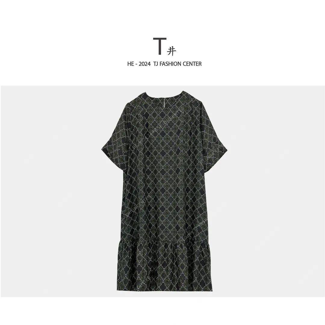 T井姐妹【四叶草】碎花气质时尚休闲夏季桑蚕丝连衣裙LYQ442205