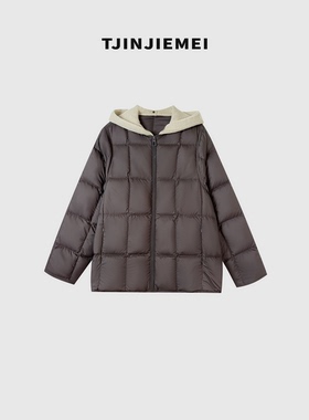 T井姐妹【巧克力】设计感减龄感针织帽假两件羽绒服YRF2511-33232