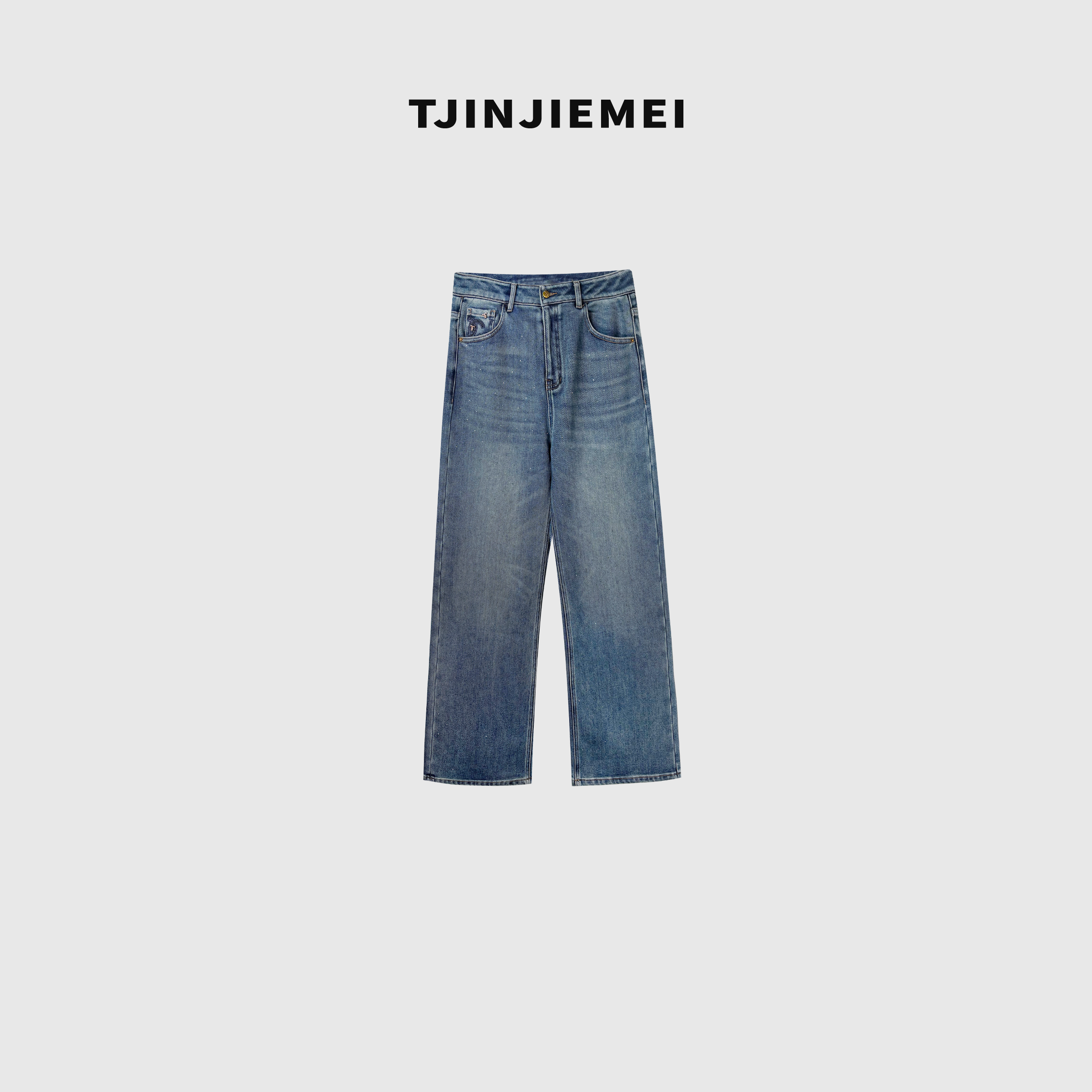 T井姐妹【星际】设计感窄版加绒直筒牛仔裤KZ2511-2983