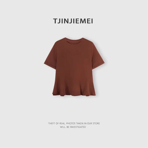 T井姐妹【糖果T】精致显白短袖百搭气质短袖宽松T恤DX2504-2756