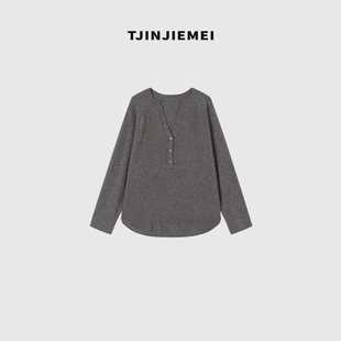 6131 设计感精致100美丽诺羊毛毛衣TX2508 T井姐妹 锁骨线