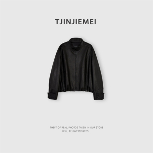 681170 设计感荔枝纹皮衣外套WT2602 T井姐妹 雅痞