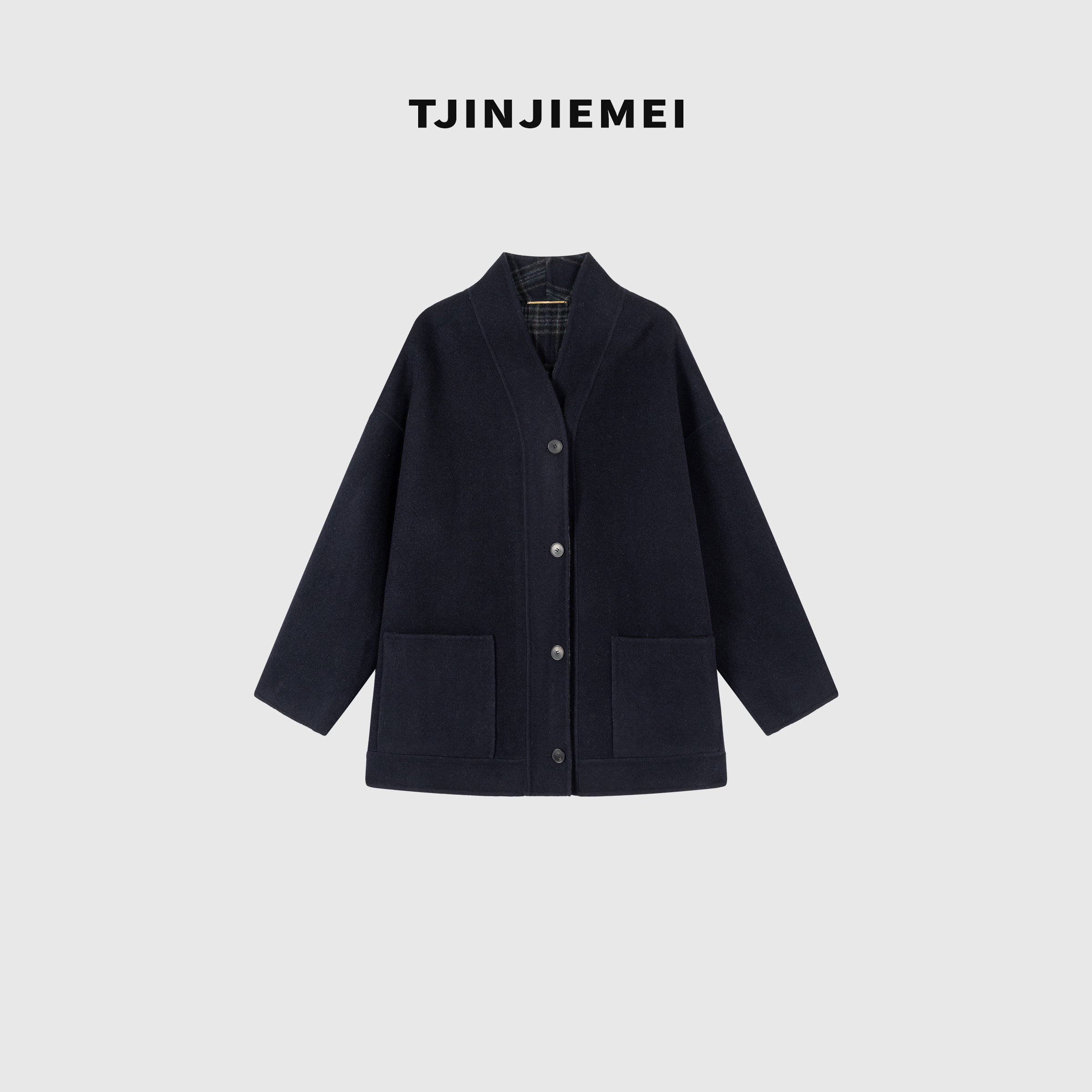 T井姐妹【高管】设计感宽松廓形绵羊毛山羊绒大衣DY2509-WB909