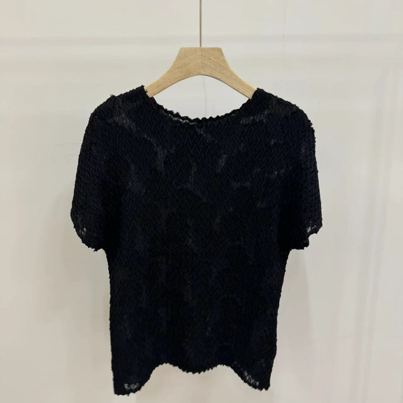 T井姐妹【雪莲】时尚百搭气质优雅肌理感短袖WT10672401