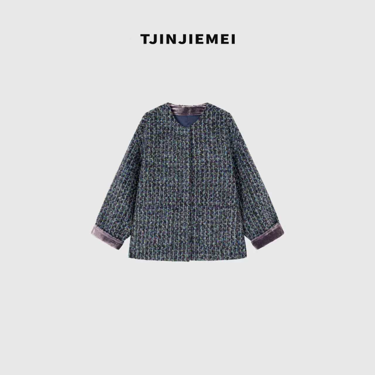 T井姐妹【薰衣草羽绒】40羊毛设计感百搭小香鹅绒服ERF2510-TJ563