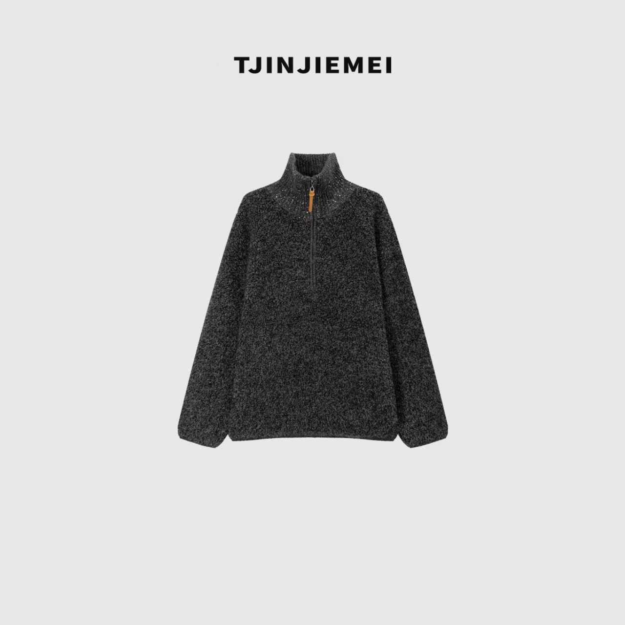 T井姐妹【】设计感柔软100羊毛烟管半拉链气质毛衣MY2509-7021