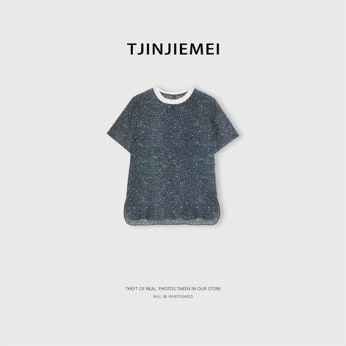 T井姐妹【克蓝茵】100桑蚕丝设计感显瘦短袖T恤DX2605-TJ875