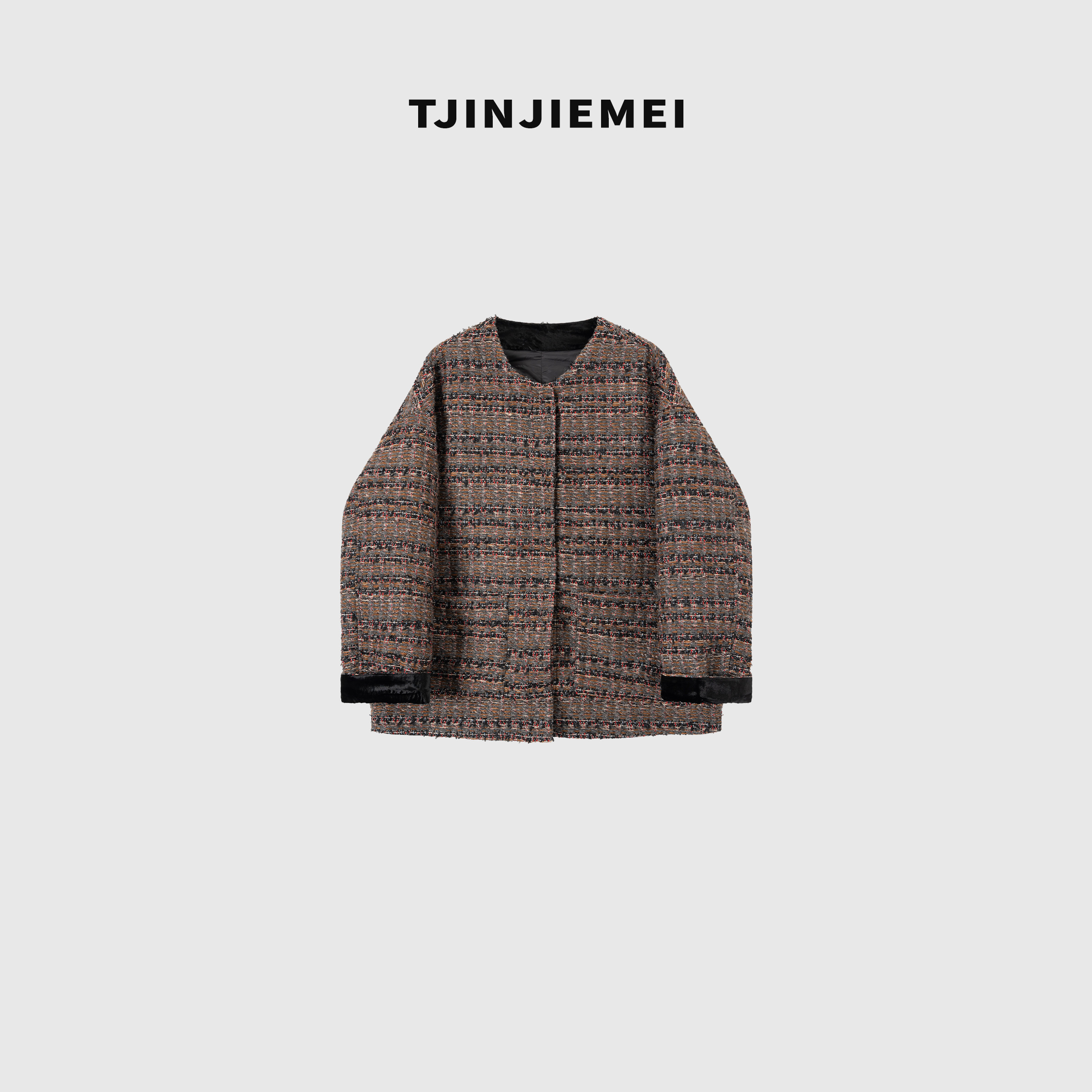 T井姐妹【木质调 】设计感羊毛混纺彩纱羽绒服WT2509-TJ528